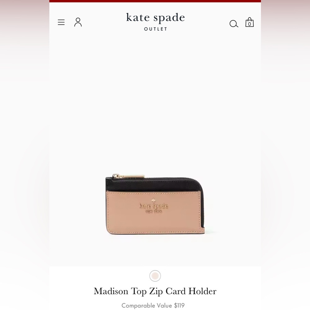 Kate Spade Toasted Hazelnut Colorblock Card Holder New - Picture 6 of 9